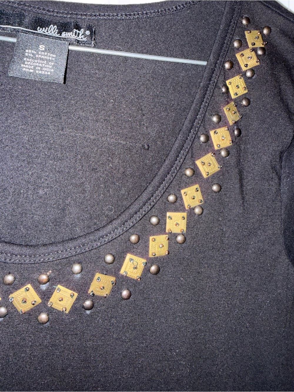 Will Smith Black Studded Scoop Neck - Picture 3 of 7